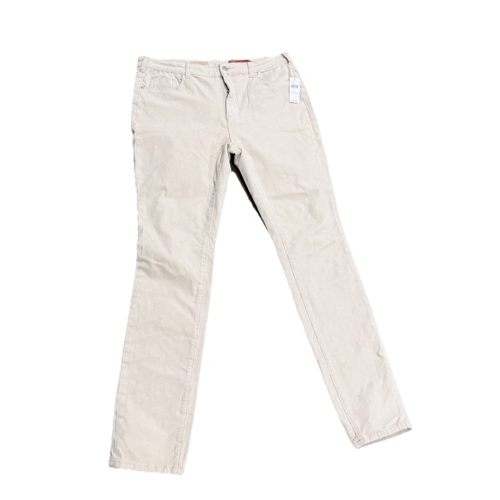 NWT $110 Pilcro Jeans Ivory‎ Corduroy High Rise Skinny Anthropologie 32 Tall 32T
